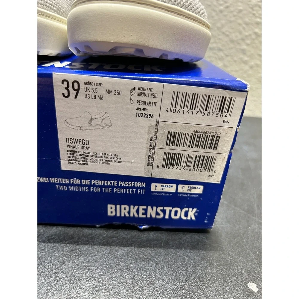 Birkenstock Oswego Textile Suede Whale Gray EU 39 US L8 M6 Unisex